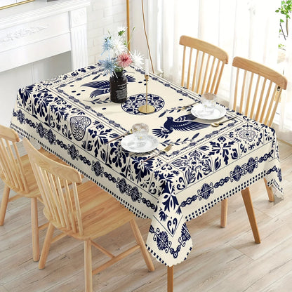 Mexican Day of The Dead Rectangle Tablecloth Mexico Holiday Party Decor Reusable Waterproof Table Cloths Dining Table Decoration