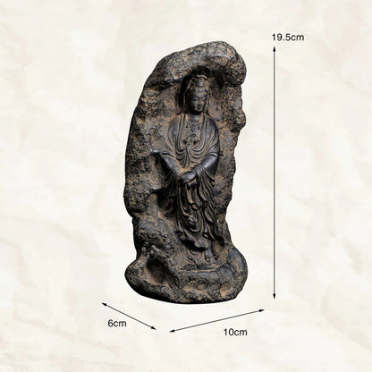 Puci Guanyin Zen Decorative Buddha Ornaments Retro Home Living Room Study Tea Room Table Decoration Accessories Art Figurine