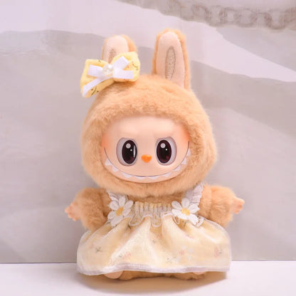 Second generation labubuBU sitting party vinyl blind box LABUBU holiday clothes cute skirt instead of baby clothes cute.