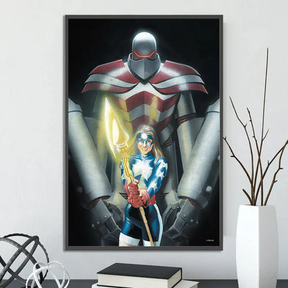 DC Heroes Ross Edition Superman Self-adhesive Poster Movie Wallpaper Figures Home Decoration Painting Wall Art Bedroom Cartoons