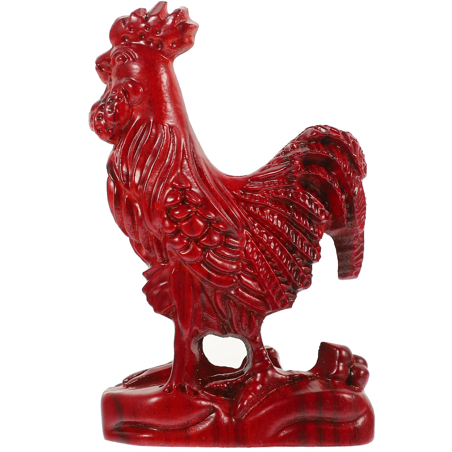 Decor Chicken Statue Rooster Figurine Big Cock Realistic Small Wooden Figurines