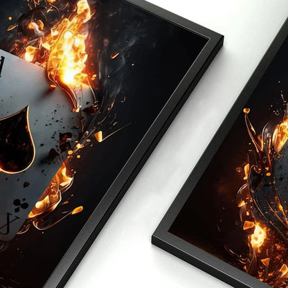 Modern Playing Card On Fire Posters Canvas Paintings And Prints Pictures Wall Art For Living Room Home Decor Frameless No Lights