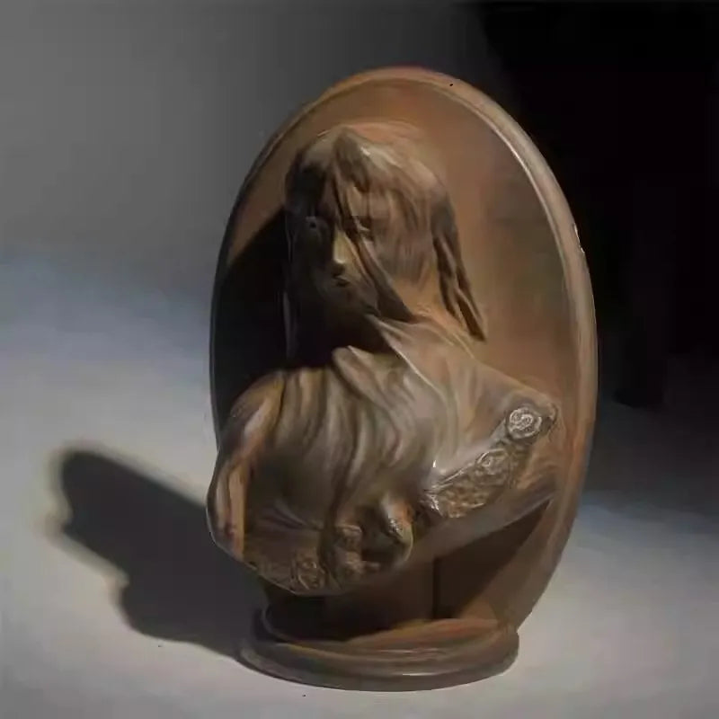 Retro European Art Veil Girl Small Ornaments Renaissance Roman Sculpture Desk Living Room Decorative Craftsart Study Statue Gift