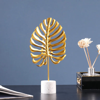 1Pcs Nordic iron art turtle leaf decorative ornaments creative home decor desktop metal crafts furnishings