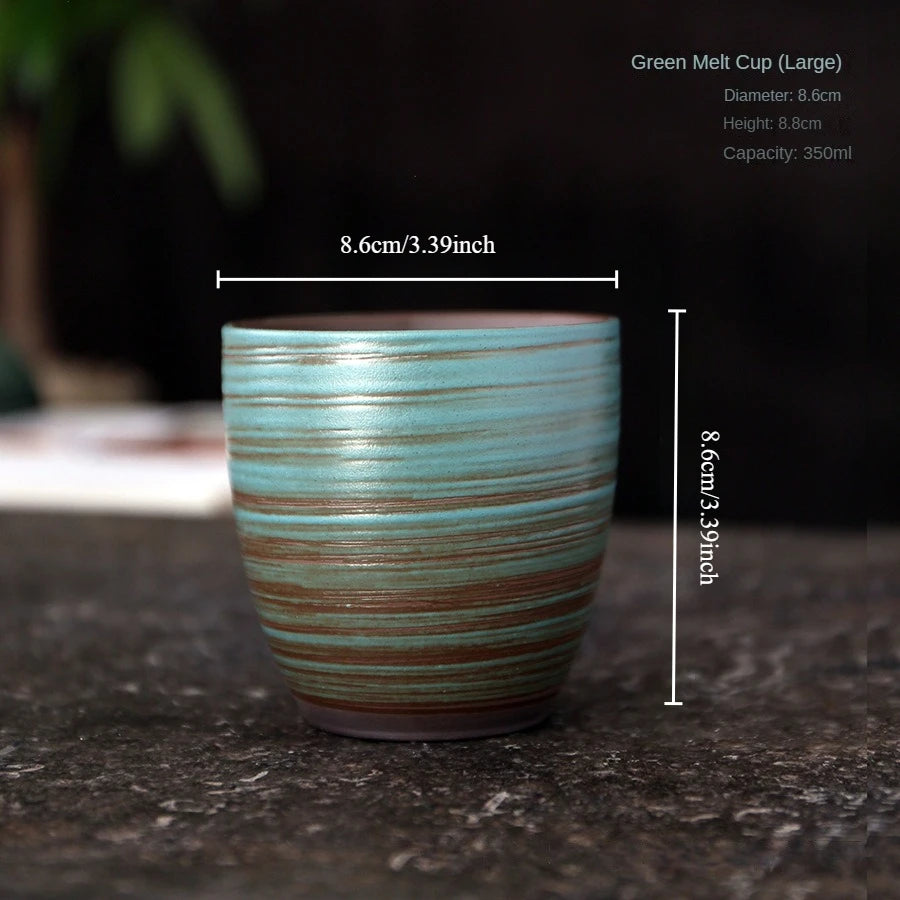 350ml hand-painted large capacity ceramic retro creative kiln change master cup tea cup coffee cup wheat tea cup