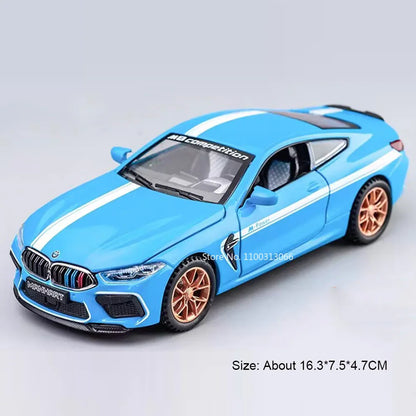 1:32 Alloy M8 Model Toys Cars with Light Sound Rubber Tires Miniature Vehicles Doors Opened Police Car Kids Children's Day Gifts