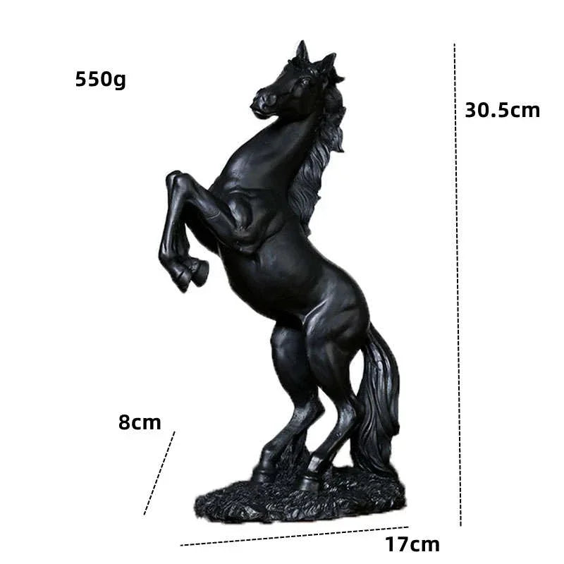 Creative Gold Silver Black Horse Resin Sculpture, Horse Model Home Decor Animal Decoration Living Room Office Craft Decoration