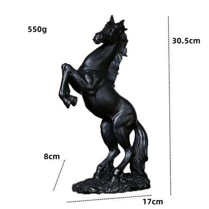 Creative Gold Silver Black Horse Resin Sculpture, Horse Model Home Decor Animal Decoration Living Room Office Craft Decoration