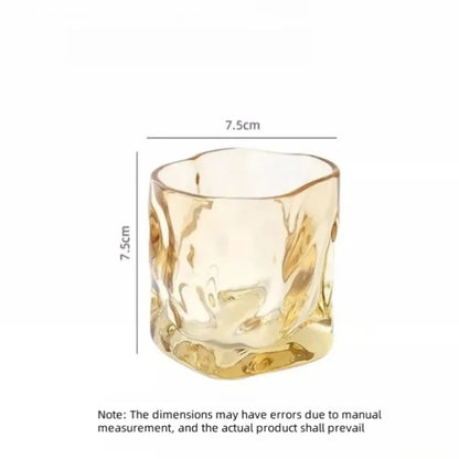200ML Korean Creative Ins Twisted Glass Cup Juice Drink Coffee Mug Cup Wave Pattern Colorful Glass Handmade Bar Drinkware