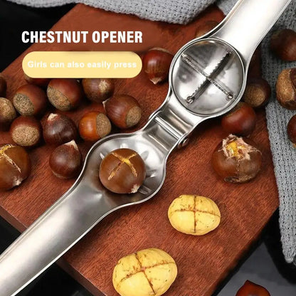 Chestnut Opener Machine Stainless Steel Quick Clip Sheller Walnut Kitchen Pliers Cutter Cracker Sheath Chestnut Tool Nut F3D2