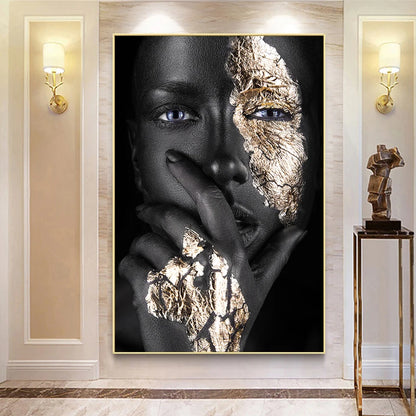 Canvas Painting African Black Woman Posters and Prints Large Wall Art Pictures for Living Room Home Decoration