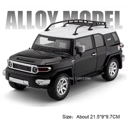1:24 Coaster FJ LAND CRUISER Models Toys Cars Light Music Pull Back Vehicle Rubber Tires Miniature Car for Kids Collection Gifts