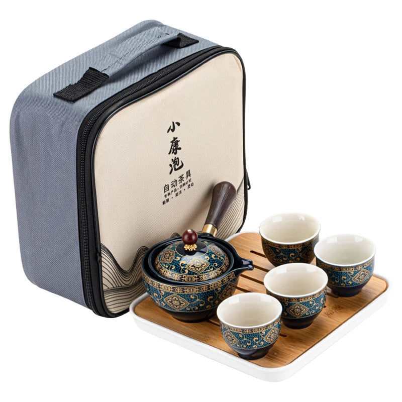 Swing Tea Artifact Lazy Kung Fu Tea Set Portable Xiaoyao Teapot Teaware Kitchen Dining Bar Home Garden