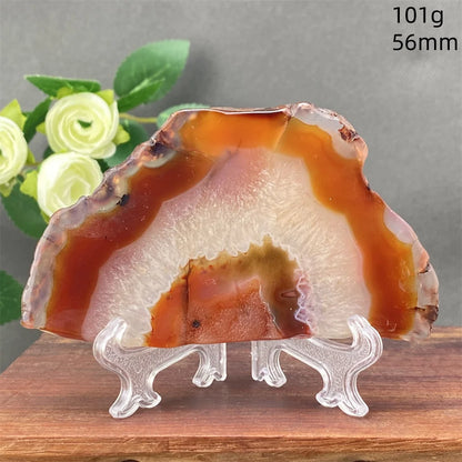 Natural Red Agate Crystal Cavity Stone - Energy Healing Reiki Meditation Beautiful Home Decor Gift for Prayer