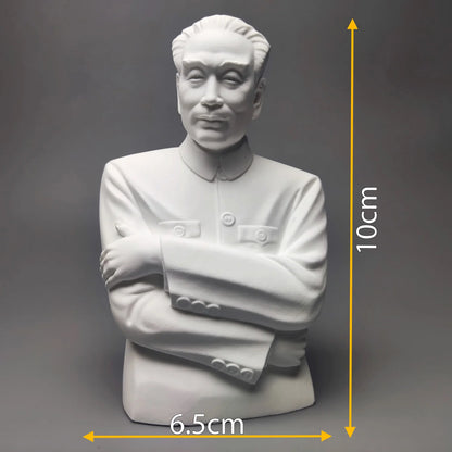 Zhou Enlai Great Man Model Plaster Figure Sculpture Art Decoration Ornaments Interior Art Living Room Figurines Desktop Decor