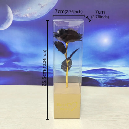 Galaxy Rose Eternal 24K Gold Flower Foil Plastic Artificial Roses Forever Love Wedding Decor Lover Roses Creative Gift Decor