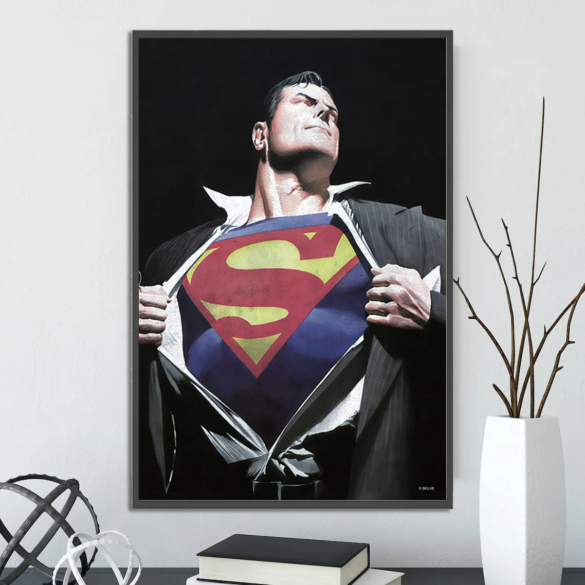 DC Heroes Ross Edition Superman Self-adhesive Poster Movie Wallpaper Figures Home Decoration Painting Wall Art Bedroom Cartoons