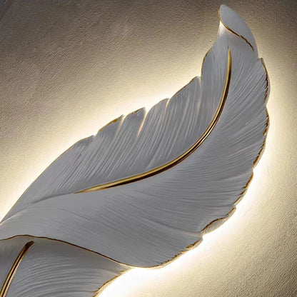 Modern LED Feather Wall Lamps Resin Lamp Bedroom Bedside Living Room Background Wall Hallway Home Decor Lustres Indoor Lighting