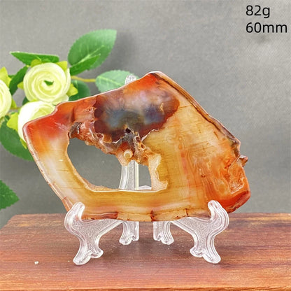 Natural Red Agate Crystal Cavity Stone - Energy Healing Reiki Meditation Beautiful Home Decor Gift for Prayer