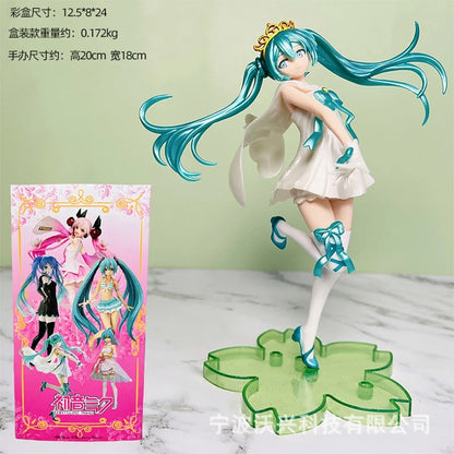 21CM Hatsune Miku Figure Hot Anime 15th Anniversary Edition Angel Figure Model Toy Gift Figuine PVC Action Figurine Collect