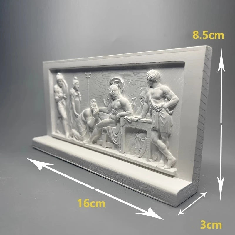 Danish Museum Replicated Figure Sculpture Plane Relief Art Plaster Decoration Stereographic Prints Modern Desktop Ornament