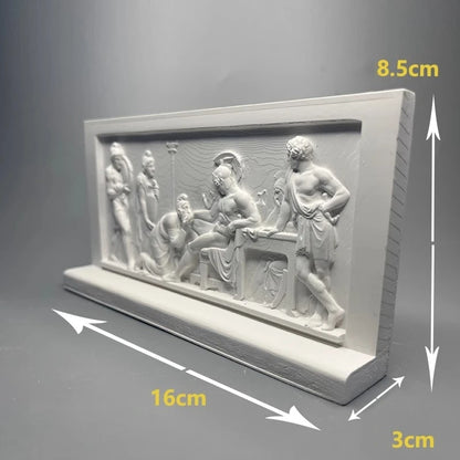 Danish Museum Replicated Figure Sculpture Plane Relief Art Plaster Decoration Stereographic Prints Modern Desktop Ornament