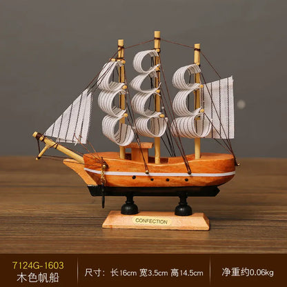 Modèle de voilier de bateau pirate, petit bateau en bois, décoration de gâteau, bateau de pêche, décoration de table pour la maison, LED 16-20cm