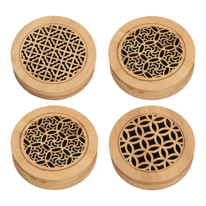 Wood Incense Burner Box SPA Chinese Style Aroma Fragrance Farmhouse Decoration Kitchen Round Yoga Table Centerpiece Home Censer