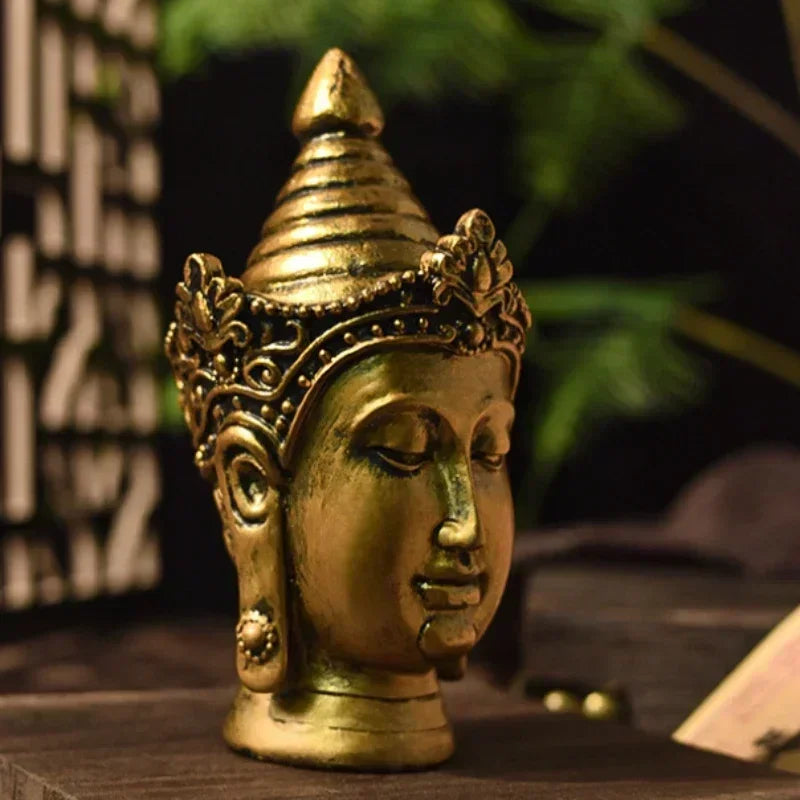 Statue de Bouddha doré, Sculptures de Buda en résine, Figurines Fengshui d'intérieur, inde, thaïlande, bouddhisme, décoration de maison, artisanat d'art pour l'intérieur