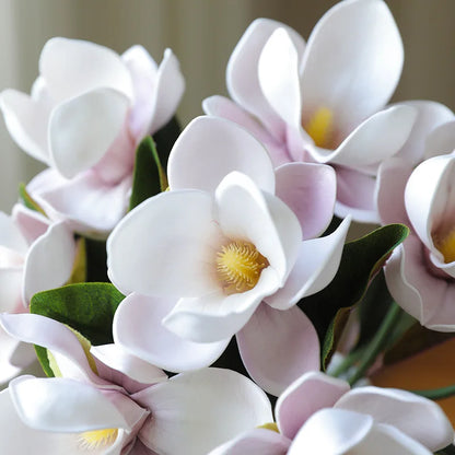 33CM New Chinese Style Artificial 3-Branch Bundle Magnolia Flower Home Decoration Living Room Dining Table Decoration