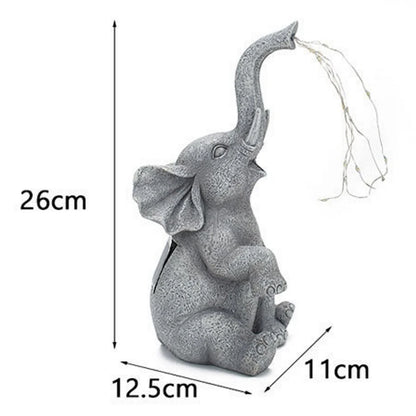 Solar Resin Elephant Ornament Light Outdoor String Lights Courtyard Crafts Garden Lawn Elephant Animal Landscape Light