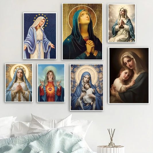 Virgin Mary Poster Home Room Decor Livingroom Bedroom Aesthetic Art Wall Painting Stickers