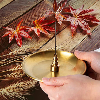 Creative Metal Incense Burner Brass  Gourd&9 Holes Incense Holder Incense Plate Ash Catcher Buddhism Supplies Home Decor