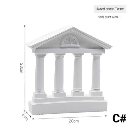 Architecture Model Roman Column Greek Temple Building  Home Decoration European Decorative Plaster Pillar Resin Sculpture