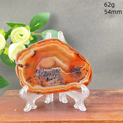 Natural Red Agate Crystal Cavity Stone - Energy Healing Reiki Meditation Beautiful Home Decor Gift for Prayer