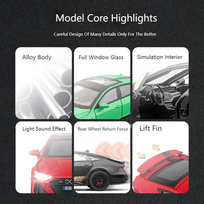 1:32 Scale RS7 Metal Toys Diecast Models Cars 6 Doors Opened Rubber Tires Vehicles Collection Toy for Children Festival Presents