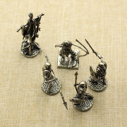 Copper Skeleton Legion Figurines Miniature Decoration Retro Metal Skull Soldier Army Model Statue Desk Toy Ornament
