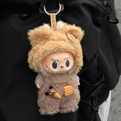 New Hot Lafufu  Dolls Sitting Party Clothing Outfit 17cm Mini Plush Doll'S Clothes Bear Rabbit Bib Pants Overalls Accessories