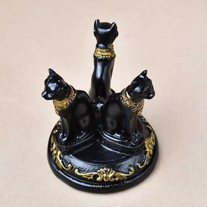 1pc diffuser Cat Crystal Ball Stand Cats Shape Sphere Holder Triple Egyptian Display Base Resin Figurine Statue Office HomeDecor