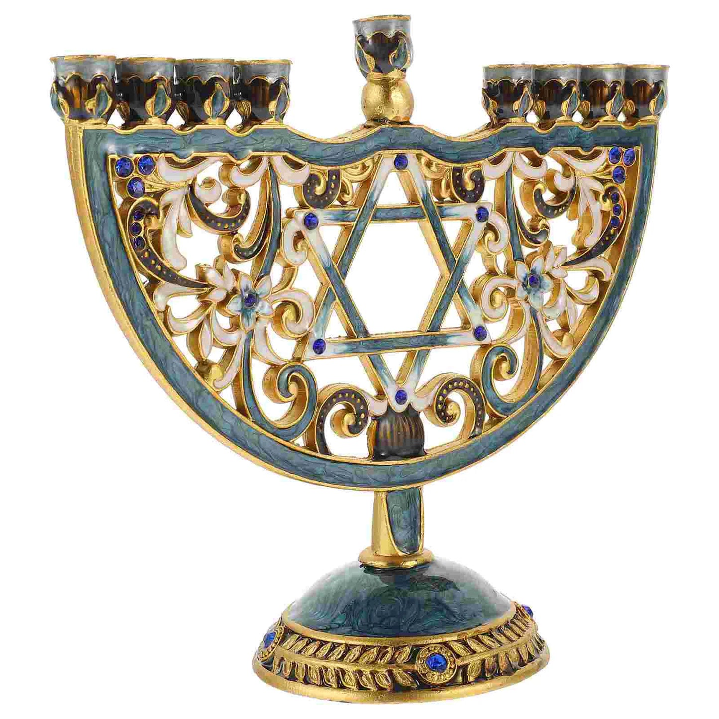 Hanukkah Candle Holder Jewish Branches Candlestick Holder Retro Decorative Hanukkah Jewish Nine Head Tree Candlestick