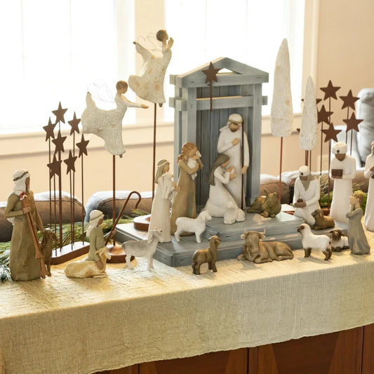 Nativity set birthplace hand drawn figure statues Home sculpture art Living Room Bedroom table decoration Resin crafts Room