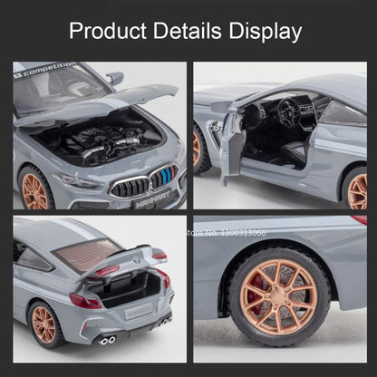 1:32 Alloy M8 Model Toys Cars with Light Sound Rubber Tires Miniature Vehicles Doors Opened Police Car Kids Children's Day Gifts