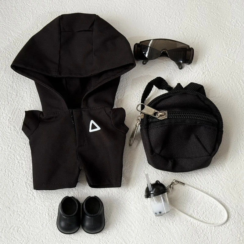 Clothes for Labubu Jackets 17cm Outfit Accessories for The Monster Korea Kpop Idol V1/V3 Commando Jacket Clothing Pendant Mp5