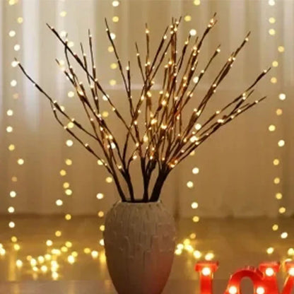 LED Willow Tree Branch Lamp Floral Night Lights 20 LED Vase Floral Light Home Christmas Birthday Wedding Party Indoor Decor