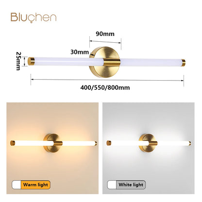 Designed Led Wall Lamp 400 550mm Wall Light Sconces Double Lampshade Up Down Bathroom Wall Lighting Fixture Golden Picture Light