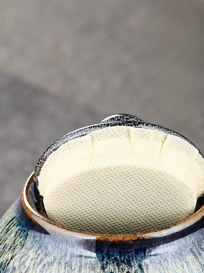 Painted Texture Tea Canister Sealed Ceramic Tea Caddy Storage Jar with Lid Coffee Table Desk Decoration General Jar Candy Can