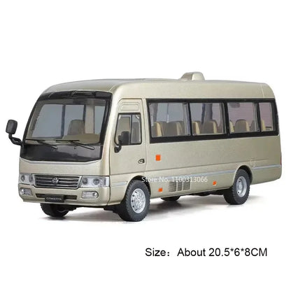 1:24 Alphard Coaster Model Cars Alloy Toy Doors Opened MPV Models with Light Music Vehicle for Kids Birthday Gift Decoration Toy