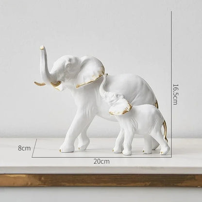 1pairs Creative Modern Decor Animal Resin Elephant Statues & Figurines Sculpture Living Room Table Ornaments Crafts