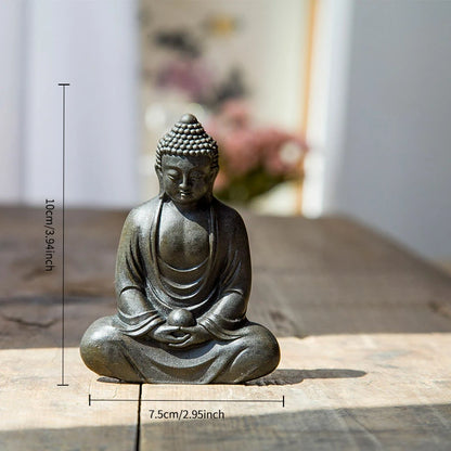 Chinese Great Sun Tathagata Buddha Statue Imitation Cast Iron Zen Ornament Desktop Decoration & Accessories Home Figurine Gift