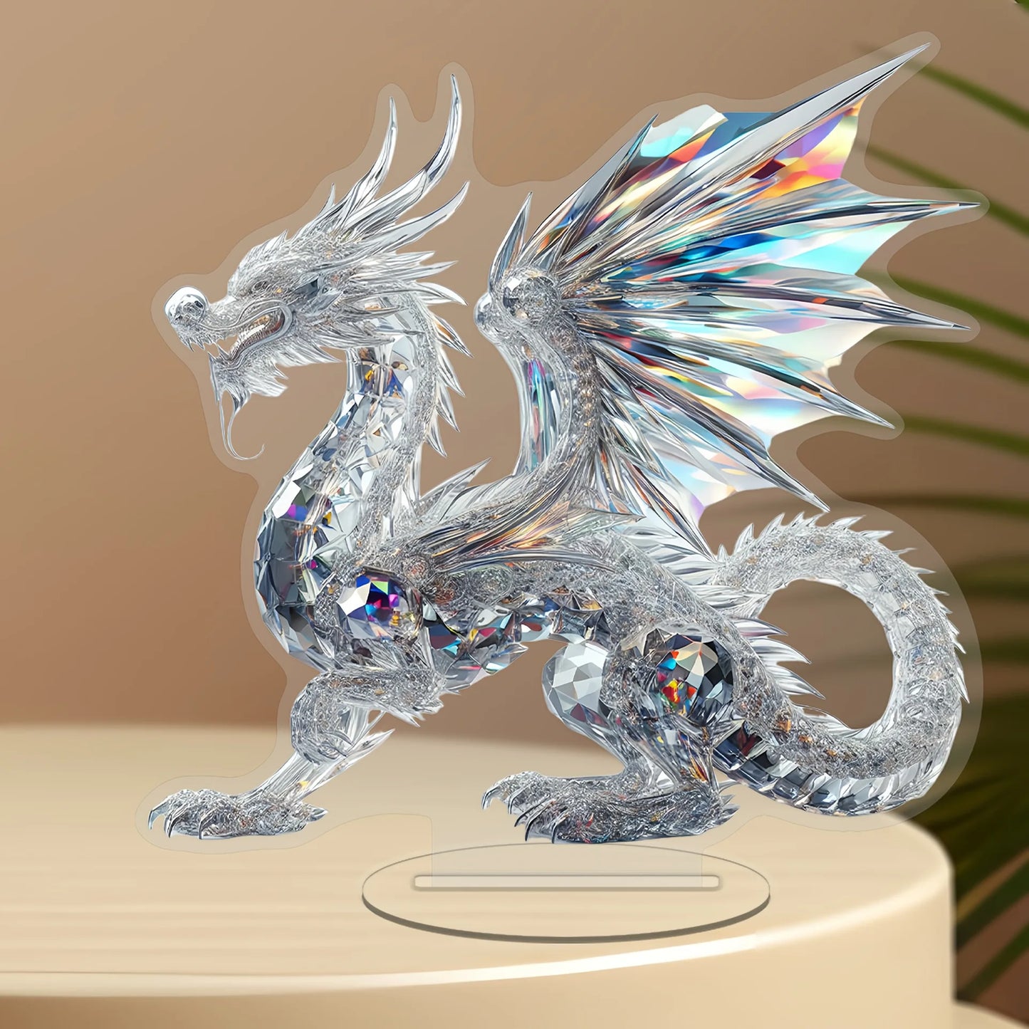 Crystal Dragon 2D Acrylic Ornament Office Home Decoration Ornament